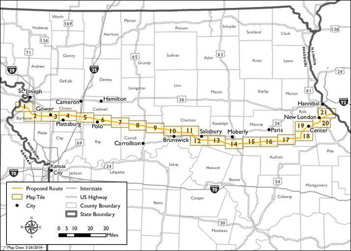 Grain Belt Express - Missouri Location Map