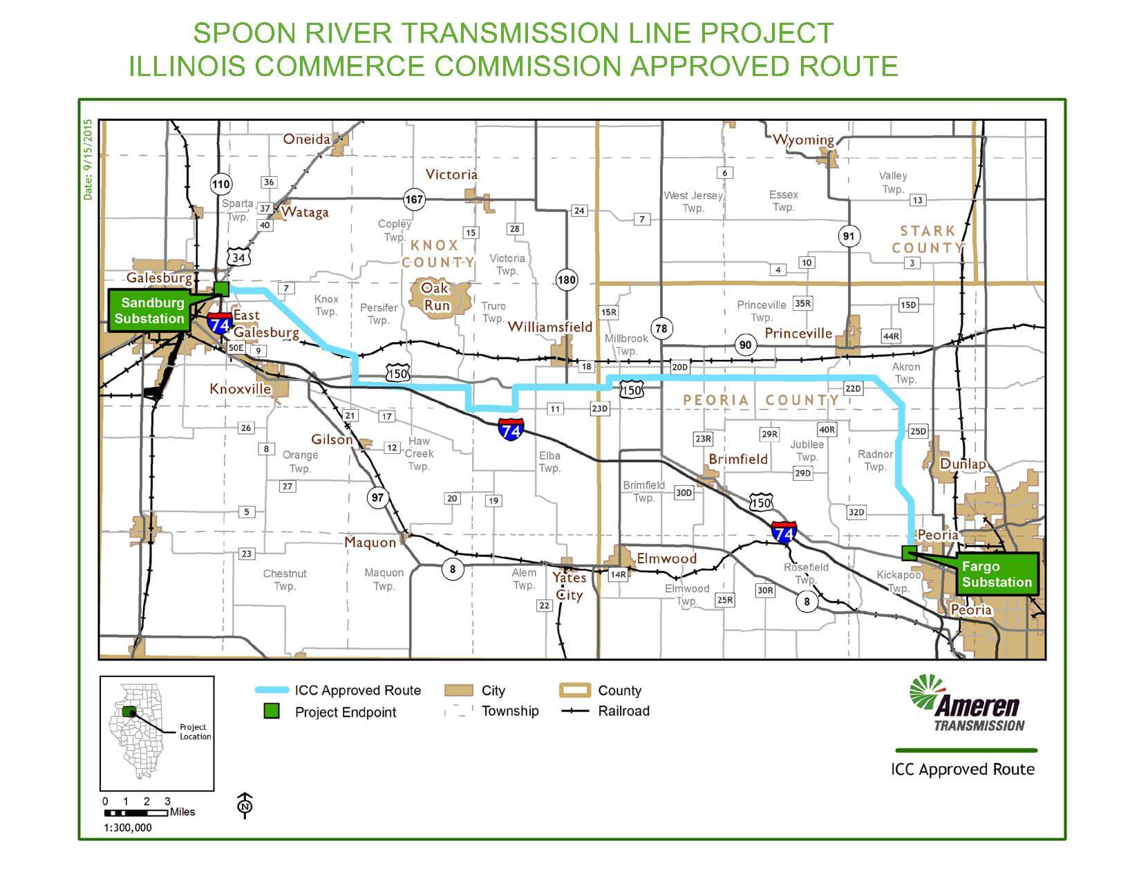 Spoon River Transmission Line Project - Illinois Commerce Commission Approved Route
