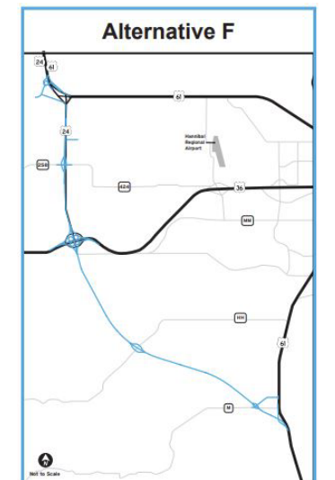 Alternative F - Hannibal Route 61 Expressway Map